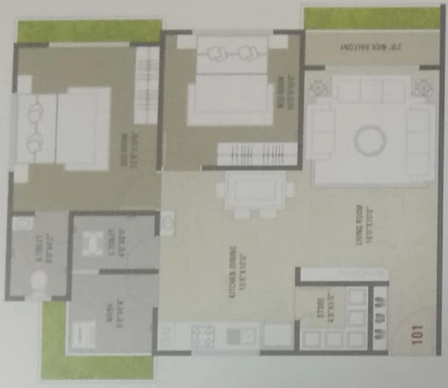 2 BHK Flat in Uma Abhishek Luxuria in Mota Varachha, Surat - Image 667426
