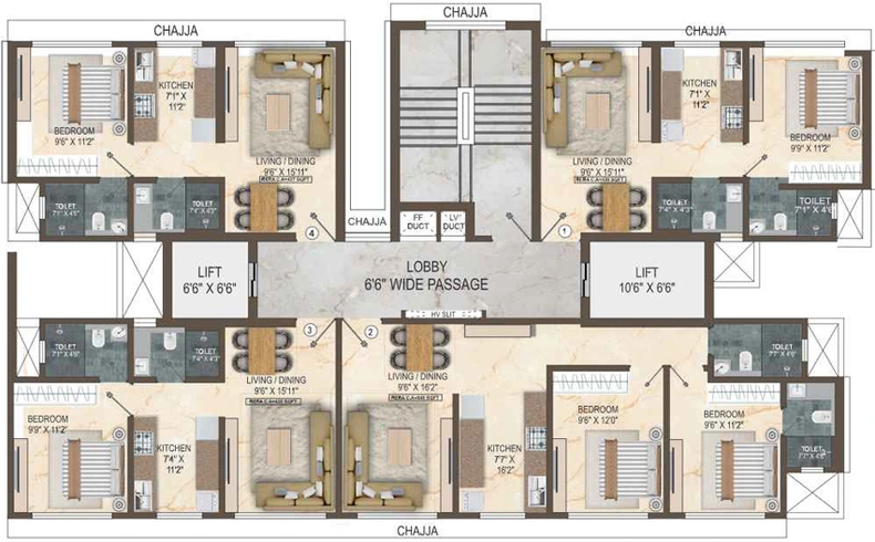Floor Plan of Bitcon Elysium in Kandivali East, Mumbai - Image 154299