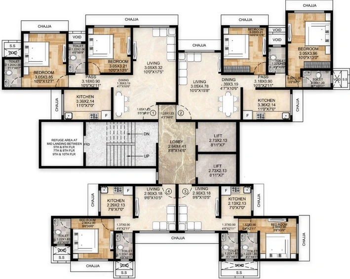 Floor Plan of Kuber Palace in Dahisar West, Mumbai - Image 154276