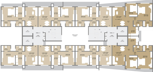 Floor Plan of Ajmera Boulevard in Malad West, Mumbai - Image 153643