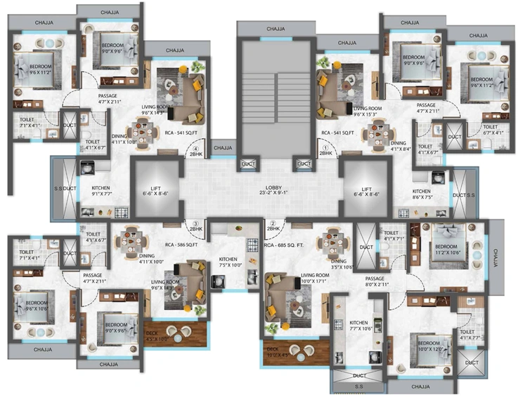 Floor Plan of Shreeji Eternity in Malad West, Mumbai - Image 153626