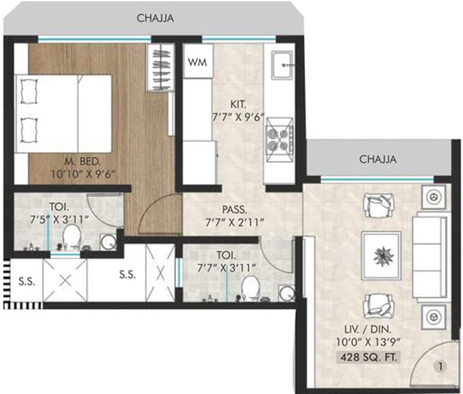1 BHK Flat in Crystal Hitendra Dhamm Shabha in Goregaon West, Mumbai - Image 811346