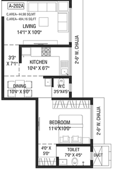 1 BHK Flat in Sayaji Crest in Vile Parle East, Mumbai - Image 811338