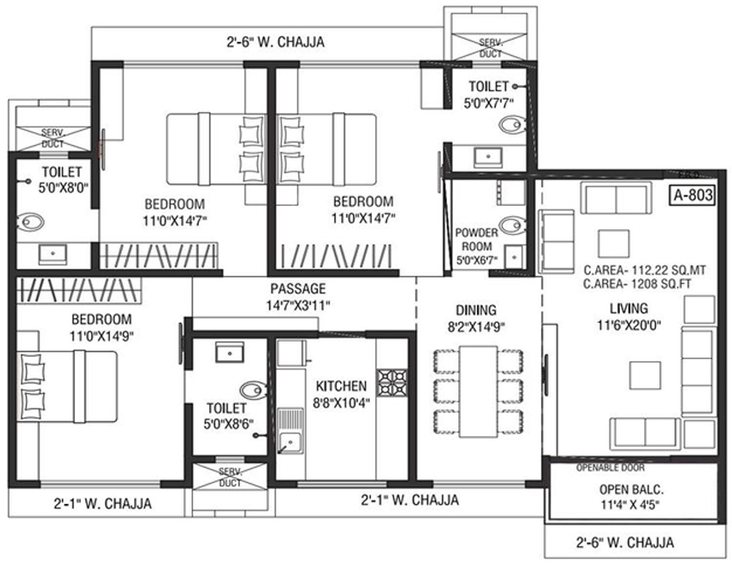 3 BHK Flat in Sayaji Crest in Vile Parle East, Mumbai - Image 811342