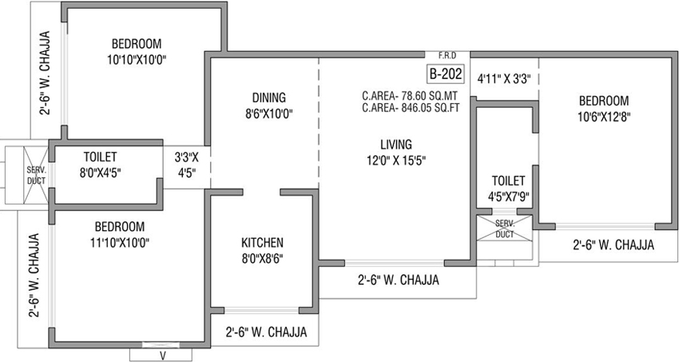 3 BHK Flat in Sayaji Crest in Vile Parle East, Mumbai - Image 811340