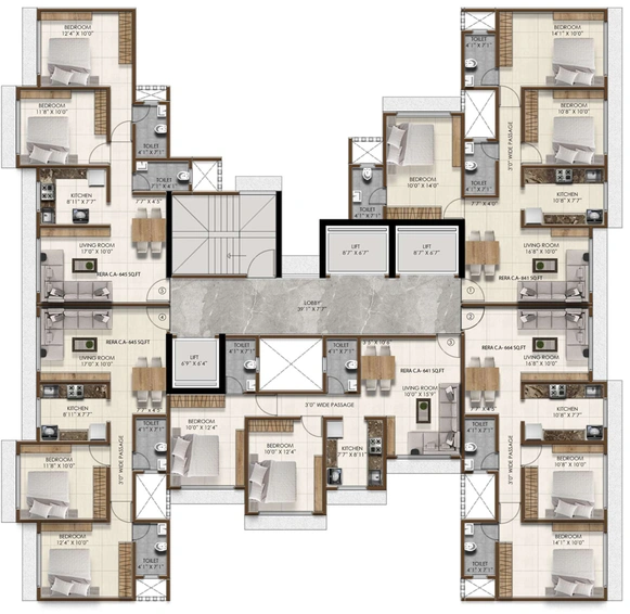 Floor Plan of PCPL Ankur Residency in Malad West, Mumbai - Image 153540