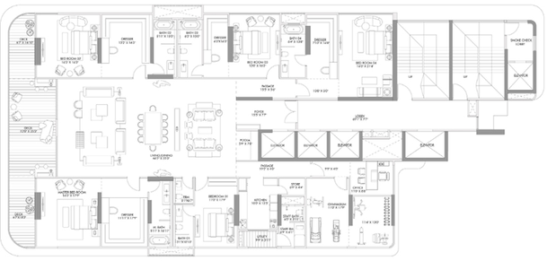 Floor Plan of Rustomjee Ocean Vista in Andheri West, Mumbai - Image 153504
