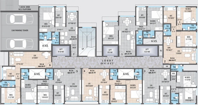 Floor Plan of Vardhman Omkaar Pride in Ghatkopar East, Mumbai - Image 153380