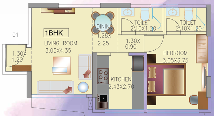 1 BHK Flat in GM Chandan Wisteria in Vile Parle West, Mumbai - Image 810535