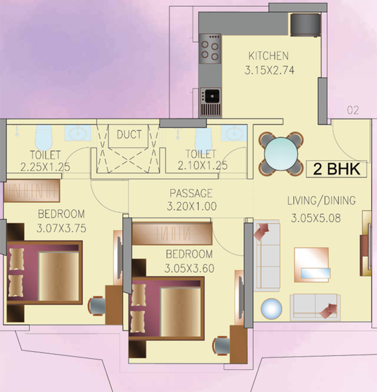 2 BHK Flat in GM Chandan Wisteria in Vile Parle West, Mumbai - Image 810537