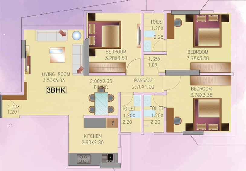 3 BHK Flat in GM Chandan Wisteria in Vile Parle West, Mumbai - Image 810538