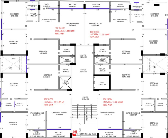 Floor Plan of Japson Govardhan Grace in New Maninagar, Ahmedabad - Image 94692