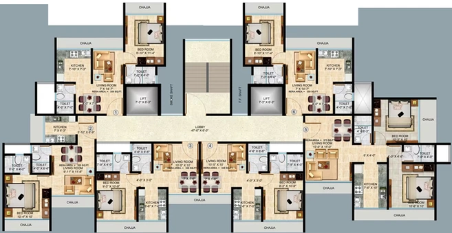 Floor Plan of Aim Residency 1 in Jogeshwari East, Mumbai - Image 150641