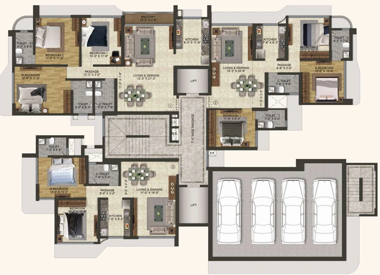 Floor Plan of JVM Clermont in Mulund West, Mumbai - Image 150627