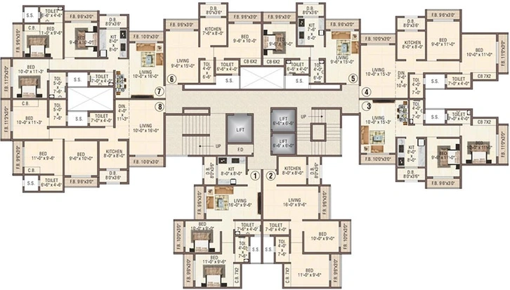 Floor Plan of Aristone Vasudev Paradise in Mira Road East, Thane - Image 166657