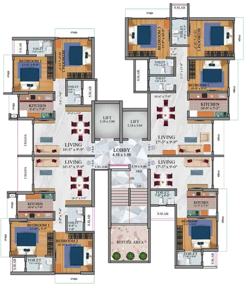 Floor Plan of Dem Cygnus in Kandivali West, Mumbai - Image 150395