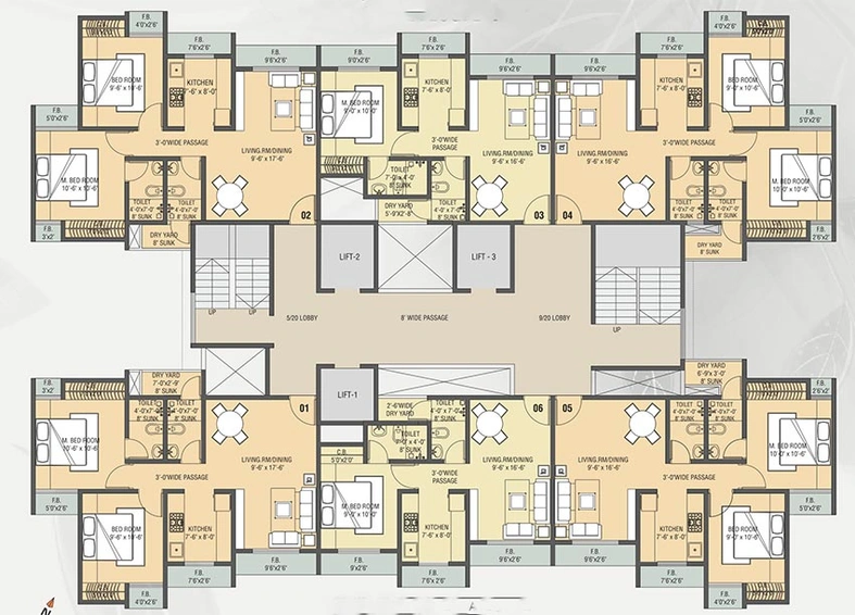 Floor Plan of Mukta Luxuria in Shilphata, Thane - Image 149437