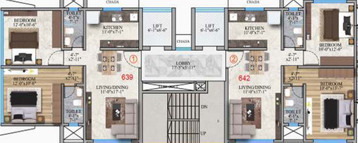 Floor Plan of Monarch Kitkat in Borivali East, Mumbai - Image 27646