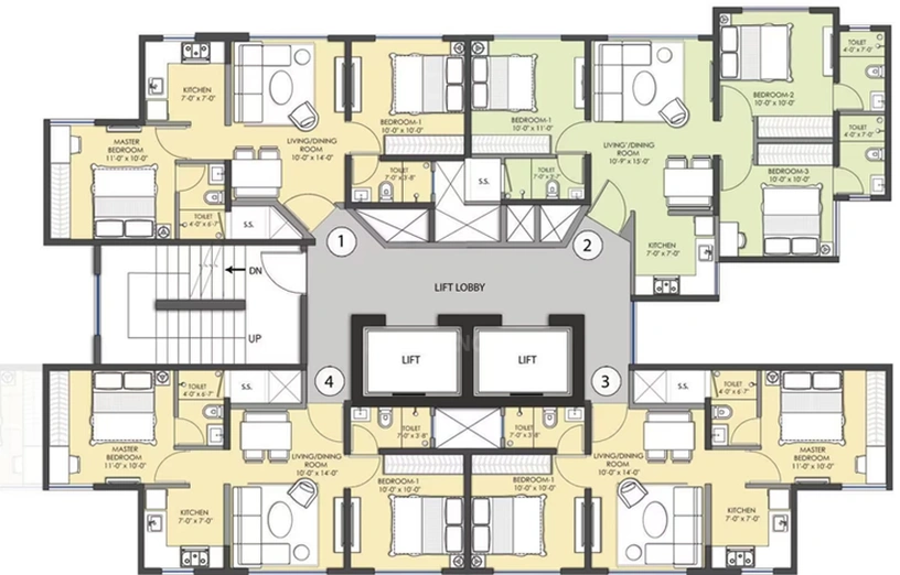 Floor Plan of Omkar Lawns And Beyond in Andheri East, Mumbai - Image 149791