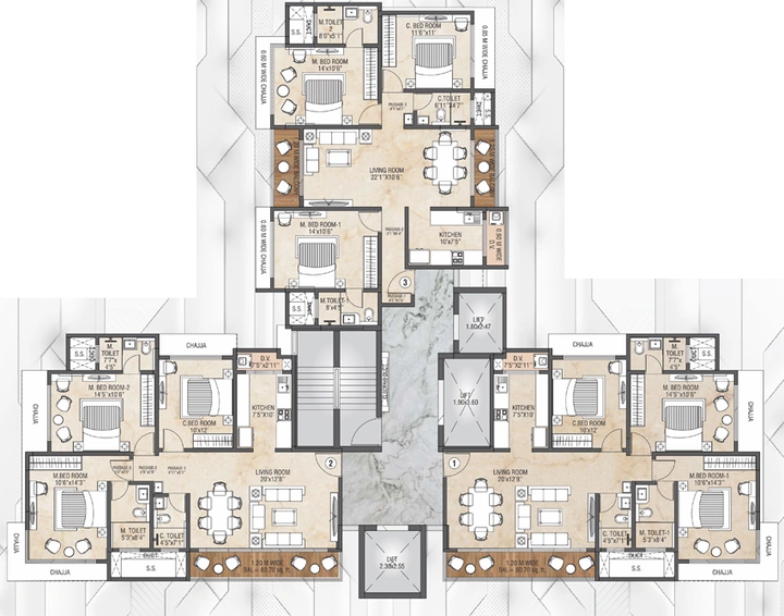 Floor Plan of JVM Monica Gardens in Mulund East, Mumbai - Image 149295
