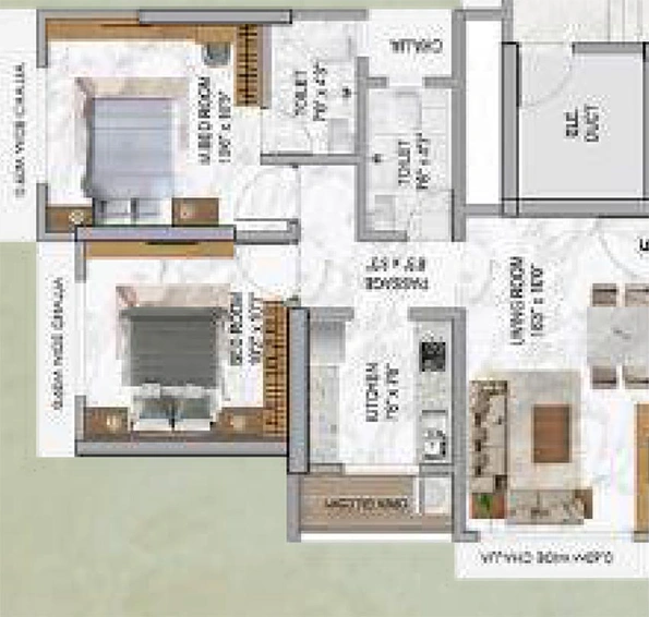 2 BHK Flat in Gajra Bhoomi Castle in Shilphata, Thane - Image 824743
