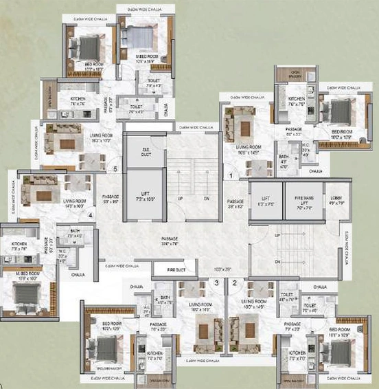Floor Plan of Gajra Bhoomi Castle in Shilphata, Thane - Image 196081