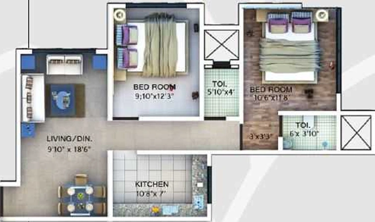 2 BHK Flat in Devtaa Codename Desire in Nahur, Mumbai - Image 809957