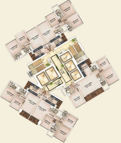 Floor Plan of Transcon Fortune 500 in Mulund West, Mumbai - Image 149312