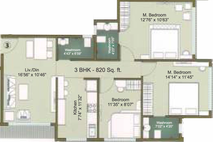 3 BHK Flat in Atharva Laxmi Narayan Mansion in Borivali East, Mumbai - Image 453954