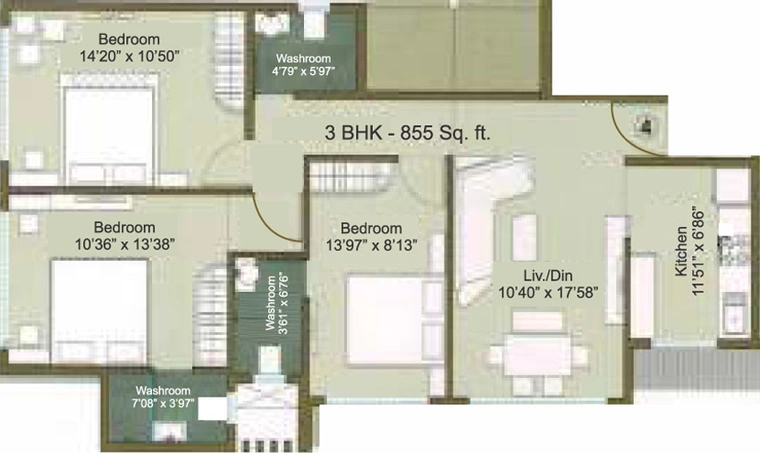 3 BHK Flat in Atharva Laxmi Narayan Mansion in Borivali East, Mumbai - Image 453955