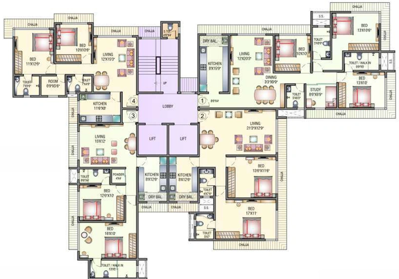 Floor Plan of Midcity The Chakravarti Ashok in Andheri East, Mumbai - Image 149350
