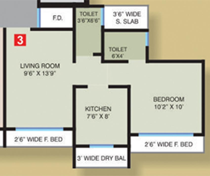 1 BHK Flat in Trinity Heights in Thane West, Thane - Image 810210