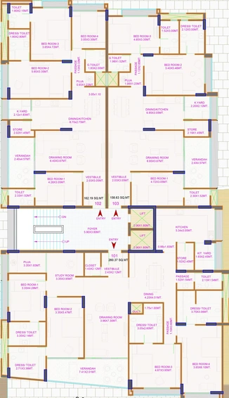 Floor Plan of Fiesta The Green Luxuriya in Paldi, Ahmedabad - Image 94892