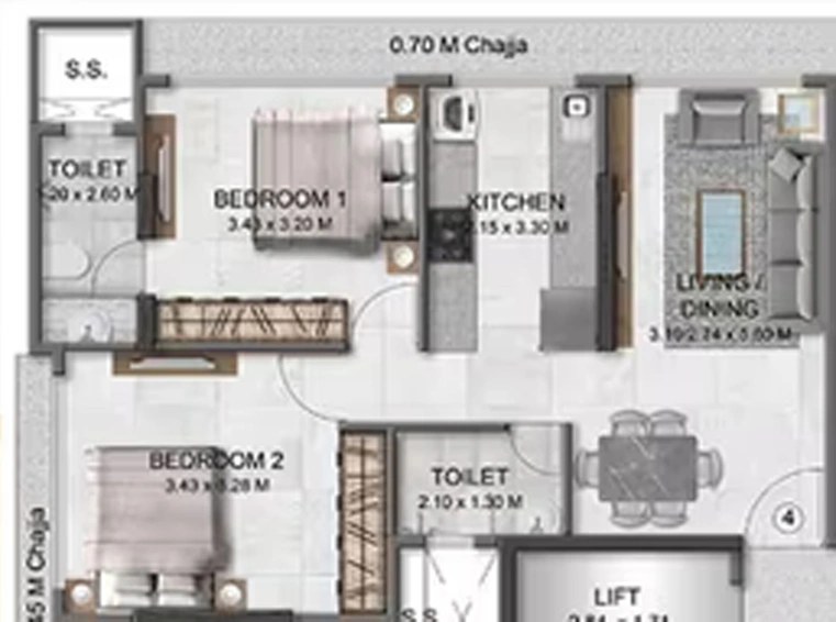 2 BHK Flat in Arihant Sky in Chembur East, Mumbai - Image 809843