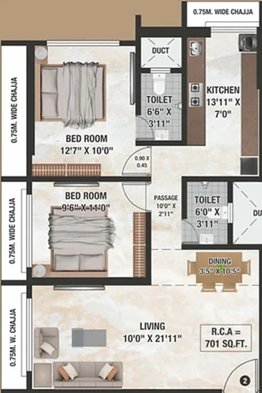 2 BHK Flat in DGS Sheetal Ekta in Malad East, Mumbai - Image 809836