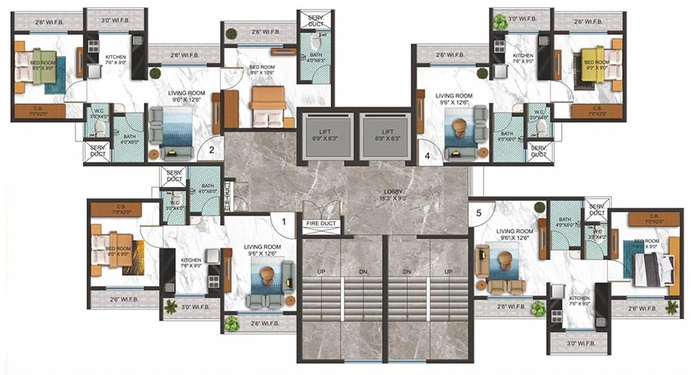 Floor Plan of Kaveri Sankalp Residency in Diva, Thane - Image 150208