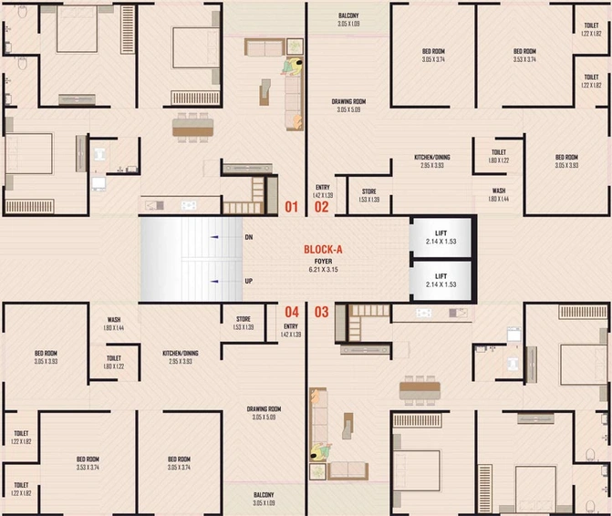 Floor Plan of Karm Homes in Nikol, Ahmedabad - Image 94916