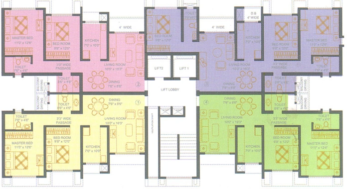 Floor Plan of Runwal Pride in Mulund West, Mumbai - Image 148715