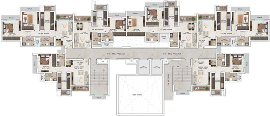 Floor Plan of Midtown Adam in Kalyan West, Thane - Image 94971