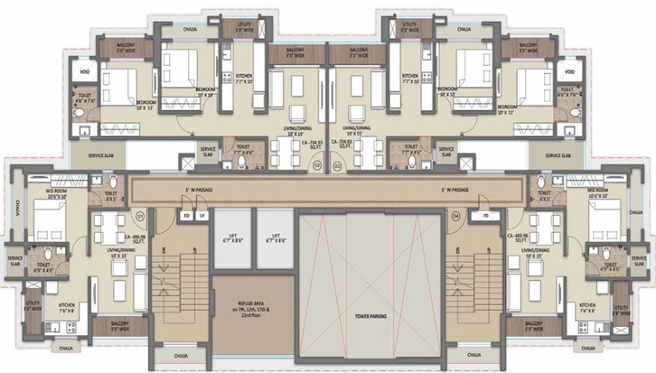 Floor Plan of Midtown Eve in Kalyan West, Thane - Image 94978