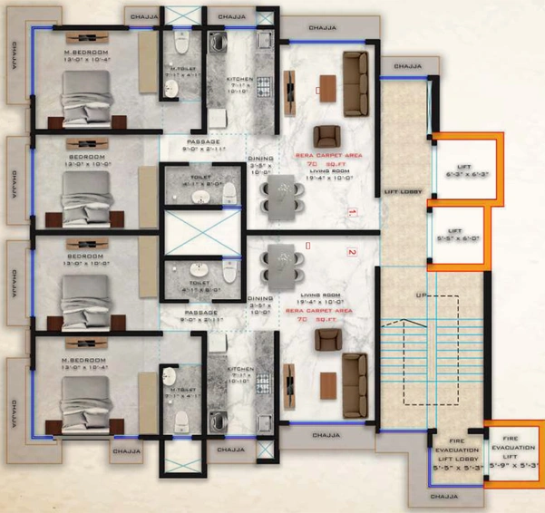 Floor Plan of Shelaji Ashirwad Trevi in Borivali West, Mumbai - Image 148341
