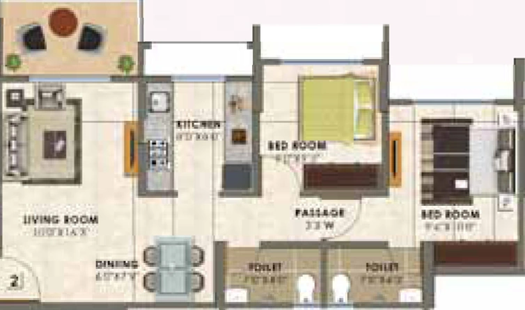 2 BHK Flat in Shree Lotus in Kalyan West, Thane - Image 668448
