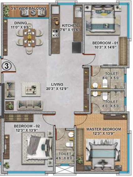 3 BHK Flat in Gruham Yog Aashray in Ghatkopar East, Mumbai - Image 809675