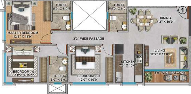 3 BHK Flat in Gruham Yog Aashray in Ghatkopar East, Mumbai - Image 809673