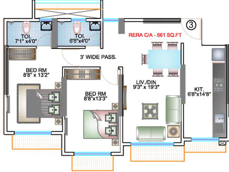 2 BHK Flat in Prabhav Amberley Tower in Andheri West, Mumbai - Image 809452