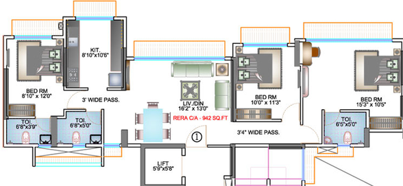 3 BHK Flat in Prabhav Amberley Tower in Andheri West, Mumbai - Image 809453