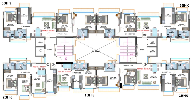 Floor Plan of Prabhav Amberley Tower in Andheri West, Mumbai - Image 147523