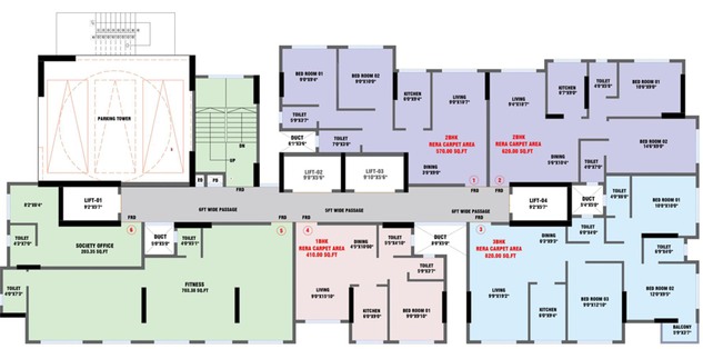 Floor Plan of Nirvaana Emerald in Chembur East, Mumbai - Image 95219