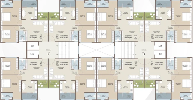 Floor Plan of Gopinathji Bansi Residency in Atladara, Vadodara - Image 95025