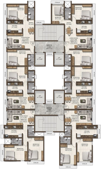 Floor Plan of PCPL Flora Enclave in Borivali East, Mumbai - Image 147342